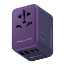 MOMAX - MOMAX GaN Väggladdare 3x USB-C - 2x USB-A 70W PD UA8A Lila