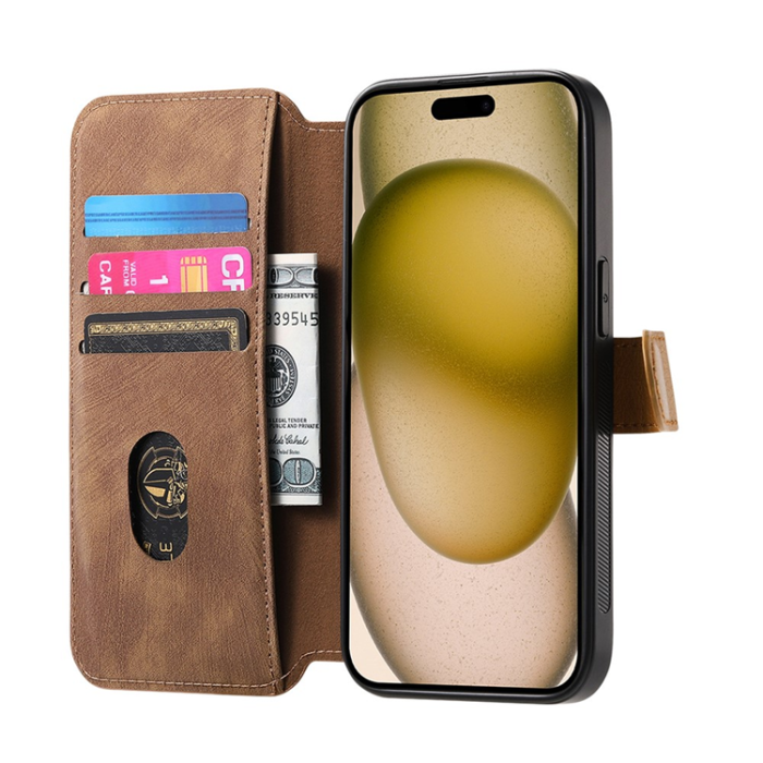 A-One Brand - Plånboksfodral För iPhone 17 Armband Kickstand - Brun