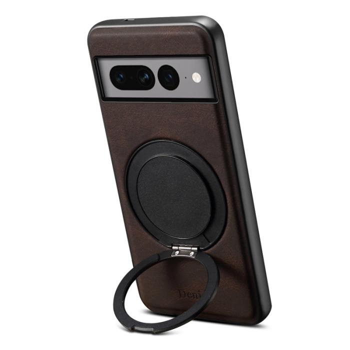 DENIOR - DENIOR Google Pixel 7 Pro 5G Magnetfodral Konstläder - Brun