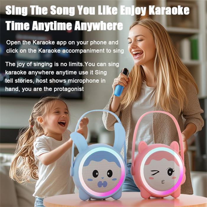 OEM - Tecknad Barnkaraoke Högtalare med Mikrofon Set K12 - Blå katt