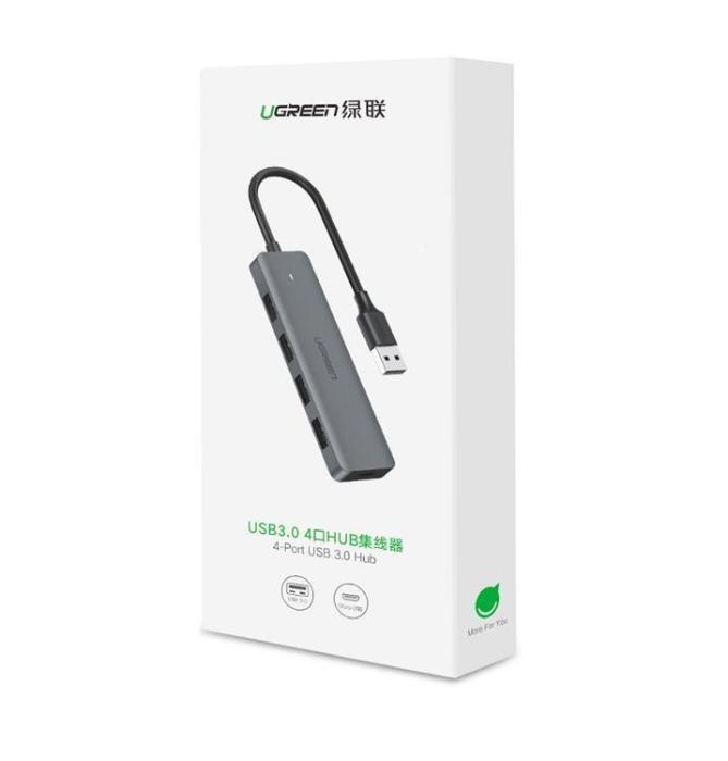Ugreen - Ugreen USB HUB - 4x USB 3.2 Gen 1 med Mikro-USB-Strömport - Grå