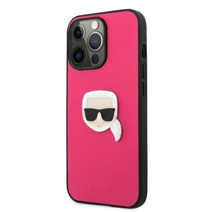 UTGATT1 - Karl Lagerfeld iPhone 13 Pro Mobilskal Läder Ikonik - Rosa