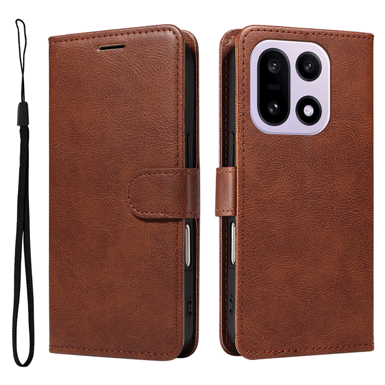 OnePlus 15 5G Plånboksfodral Solid Färg Konstläder (Brun) | 2353 | AlltMobil