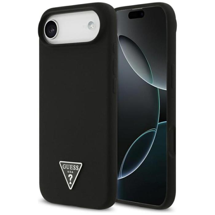 Guess - Guess iPhone 17 Air Mobilskal MagSafe Silikon Triangle Logo - Svart