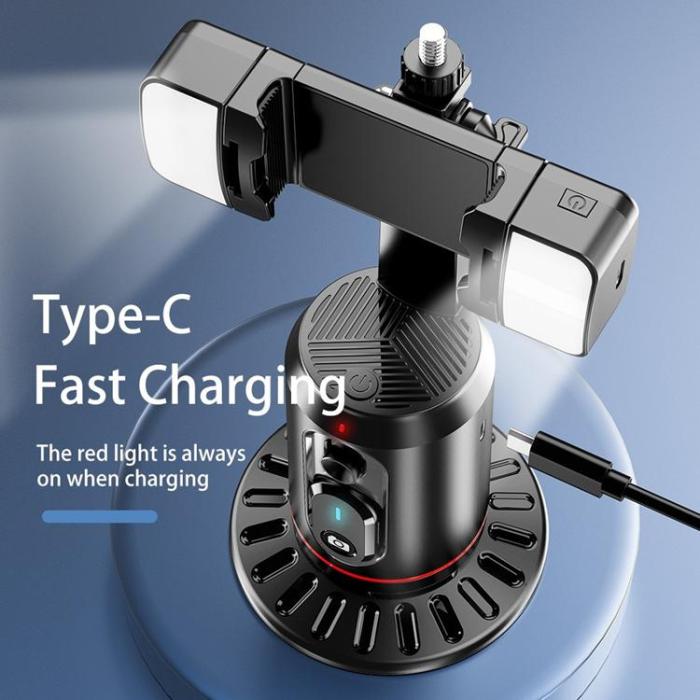 OEM - AI Smart Ansiktsspårning Mobil Gimbal Stabilisator med 2 Lampor Q02