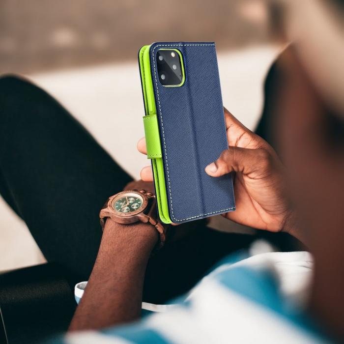 OEM - Fancy plånboksfodral för Samsung A34 5G marinblå / lime