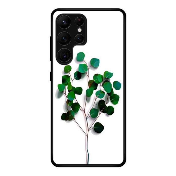 OEM - Mobilskal för Samsung Galaxy S26 Ultra Härdat glas + PC + TPU - Grönblad