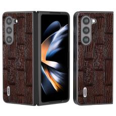 ABEEL - ABEEL Samsung Galaxy Z Fold5 Pl&aring;nboksfodral Mahjong Textur Brun