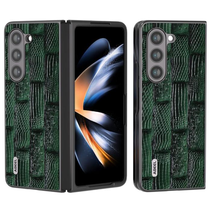 ABEEL - ABEEL Samsung Galaxy Z Fold5 Plånboksfodral Mahjong Textur Grön