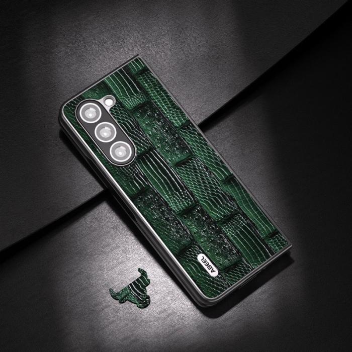 ABEEL - ABEEL Samsung Galaxy Z Fold5 Plånboksfodral Mahjong Textur Grön