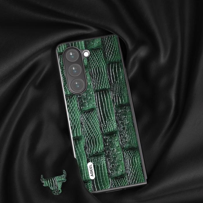 ABEEL - ABEEL Samsung Galaxy Z Fold5 Plånboksfodral Mahjong Textur Grön