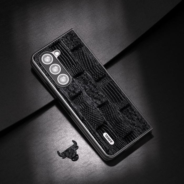 ABEEL - ABEEL Samsung Galaxy Z Fold5 Plånboksfodral Mahjong Textur Svart