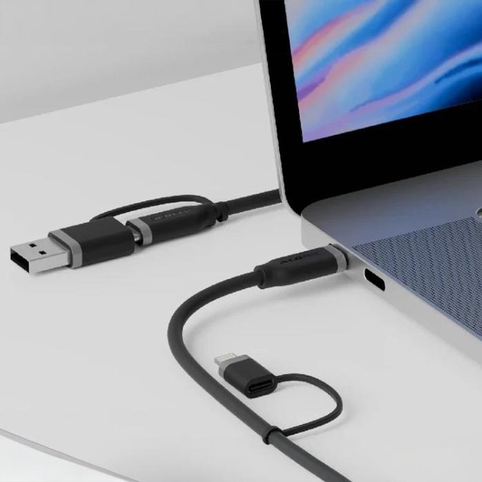 ALOGIC - ALOGIC 4-IN-1 USB 2.0-kabel 1.5m Elements Silikon - Svart