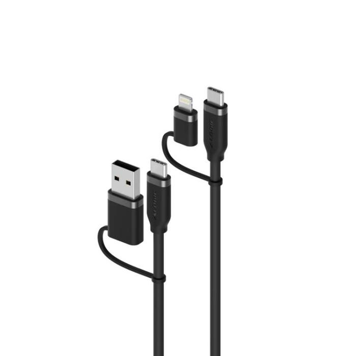 ALOGIC - ALOGIC 4-IN-1 USB 2.0-kabel 1.5m Elements Silikon - Svart