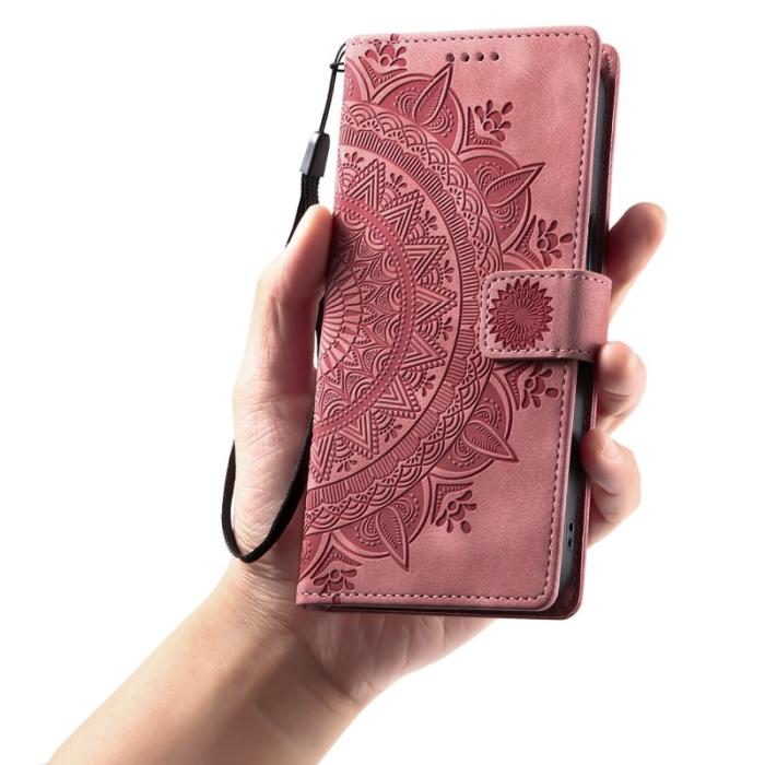 OEM - Samsung Galaxy S26 Plånboksfodral Imprinted Totem Konstläder - Roséguld