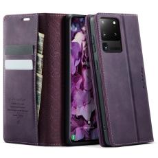 Caseme - CASEME 033 Mobilskal till Samsung Galaxy S20 Ultra L&auml;der RFID Blockering Lila