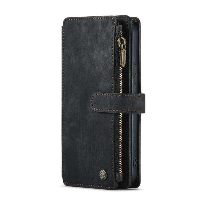 Caseme - CASEME Konstläder Plånboksfodral för iPhone 12 Pro Max med rem - Svart