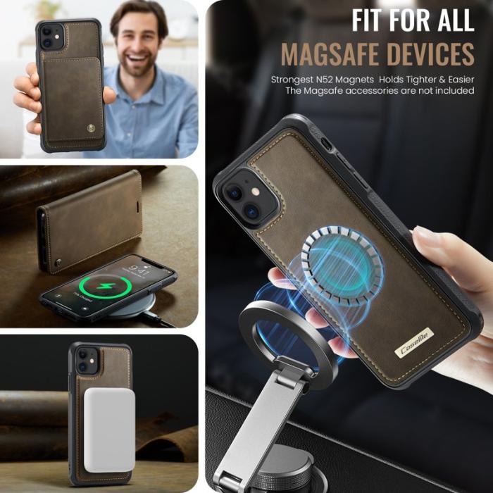 Caseme - CASEME C49 Mobilskal till iPhone 11 MagSafe RFID Blocker Läder Kaffe