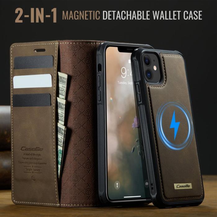 Caseme - CASEME C49 Mobilskal till iPhone 11 MagSafe RFID Blocker Läder Kaffe