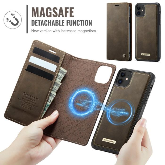 Caseme - CASEME C49 Mobilskal till iPhone 11 MagSafe RFID Blocker Läder Kaffe