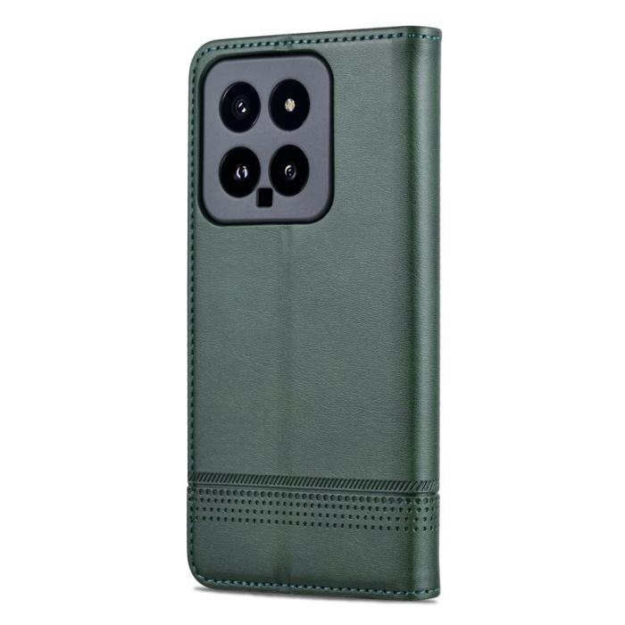 AZNS - AZNS Xiaomi 14 Plånboksfodral Anti-Scratch Ställ Plånboksfodral - Grön