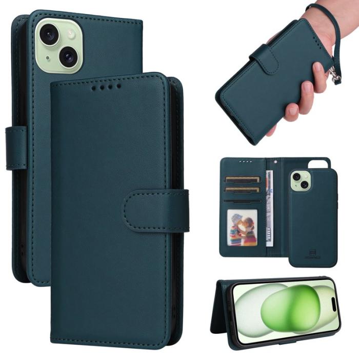 BETOPNICE - BETOPNICE iPhone 15 Plus Plånboksfodral - Detachable Konstläder- Blå
