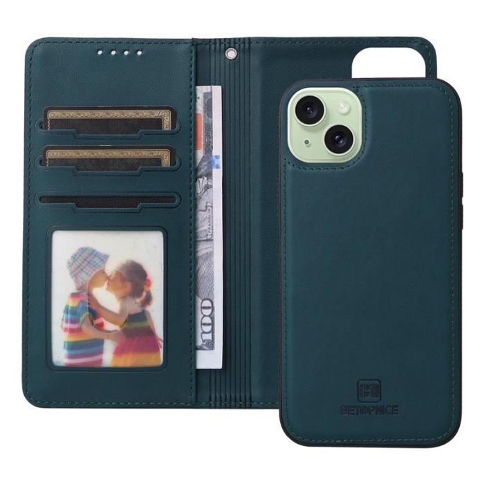 BETOPNICE - BETOPNICE iPhone 15 Plus Plånboksfodral - Detachable Konstläder- Blå