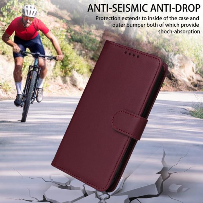 BETOPNICE - BETOPNICE iPhone 15 Plus Plånboksfodral - Detachable Konstläder- Vinröd