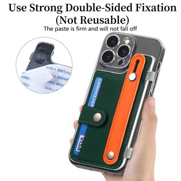 A-One Brand - Korthållare Kickstand PU-läder - Svartgrön