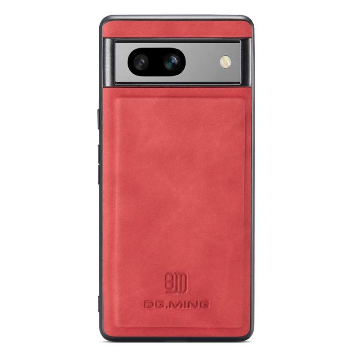 DG.MING - DG.MING Mobilskal till Google Pixel 7a PC TPU PU Läder Röd