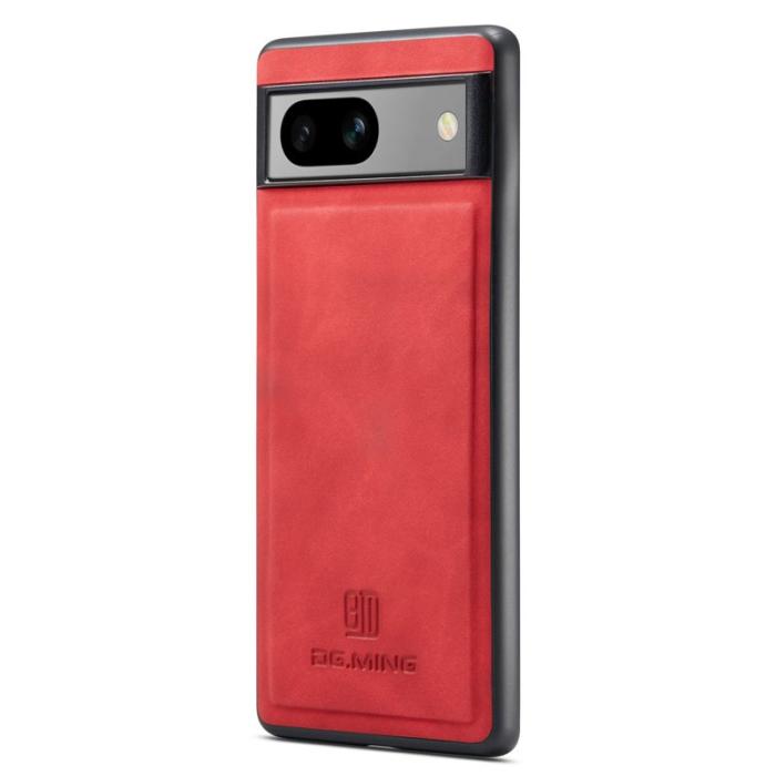 DG.MING - DG.MING Mobilskal till Google Pixel 7a PC TPU PU Läder Röd