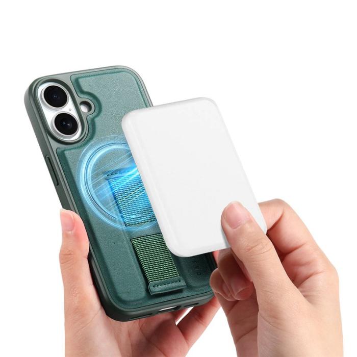 CASENEO - CASENEO iPhone 16 Plus Fodral - Magnetiskt KonstLäder - Grön