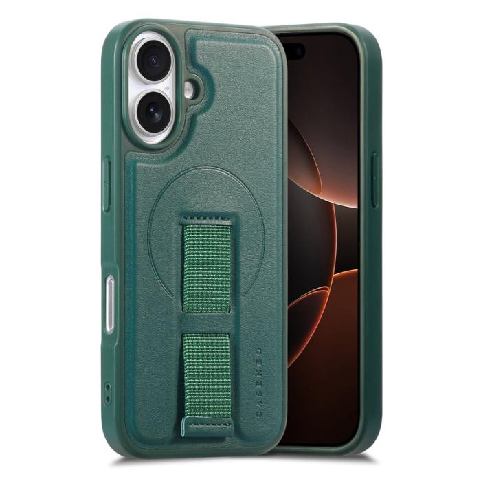 CASENEO - CASENEO iPhone 16 Plus Fodral - Magnetiskt KonstLäder - Grön