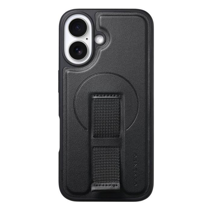 CASENEO - CASENEO iPhone 16 Plus Fodral - Magnetiskt KonstLäder + PC - Svart