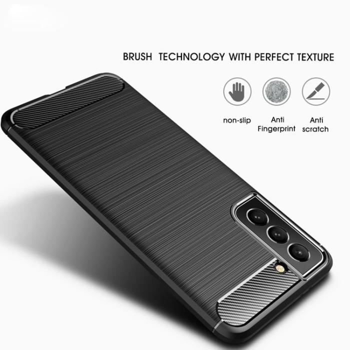 OEM - Brushed Carbon Fiber Skal Galaxy S22 Plus 5G - Svart