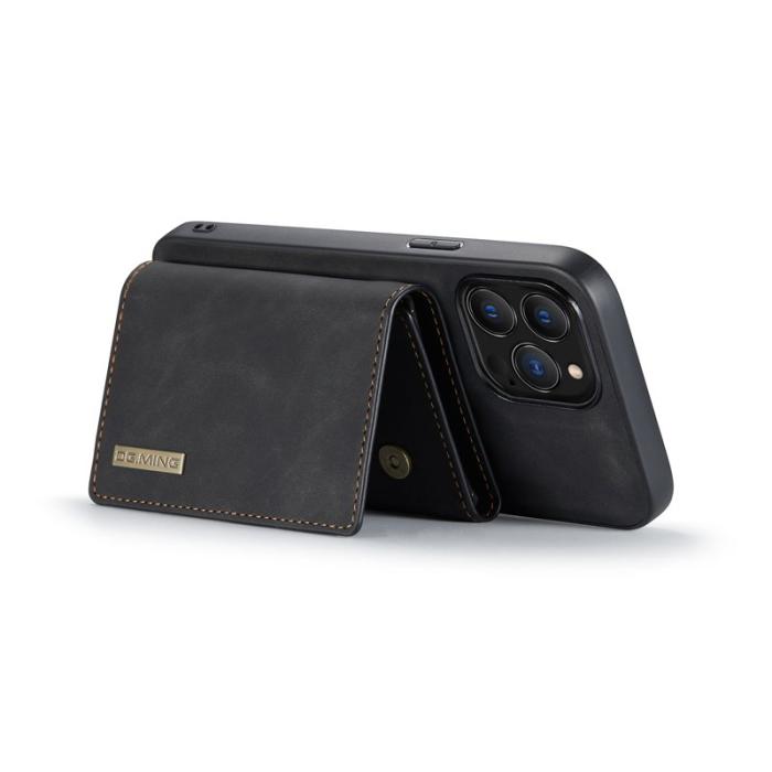 DG.MING - DG.MING iPhone 16 Pro Konstläder Plånboksfodral Kickstand Svart