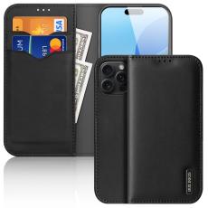 Dux Ducis - DUX DUCIS Hivo Series iPhone 16 Pro Pl&aring;nboksfodral &Auml;kta l&auml;der - Svart