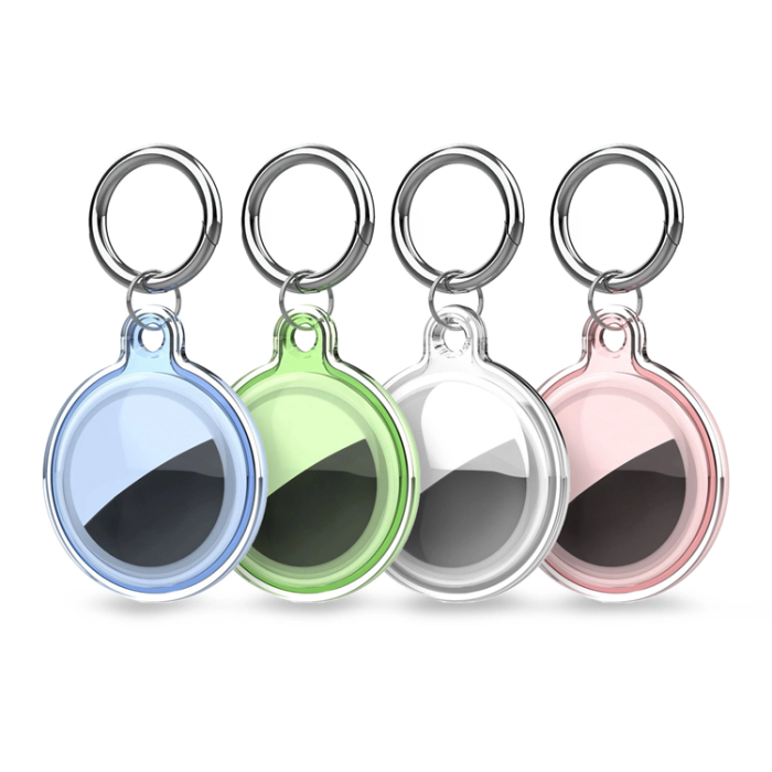 OEM - [4-Pack] AirTag Skal Vattentätt - Transparent/Blå/Grön/Rosa