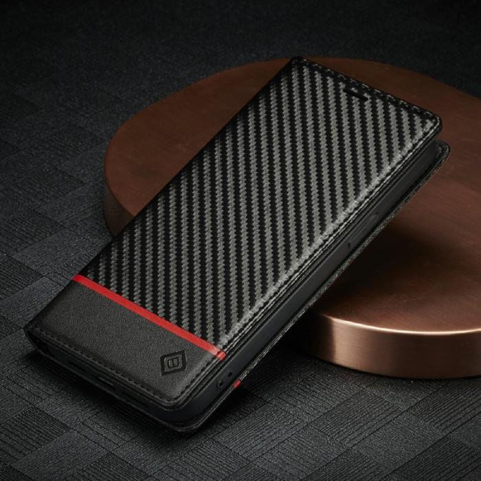 LC.imeeke - LC.IMEEKE iPhone 12 Pro Max Plånboksfodral i Konstläder - Röd rand