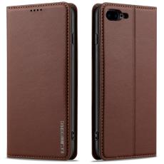 LC.imeeke - LC.IMEEKE L1 Series iPhone 8 Plus Pl&aring;nboksfodral Konstl&auml;der - Brun