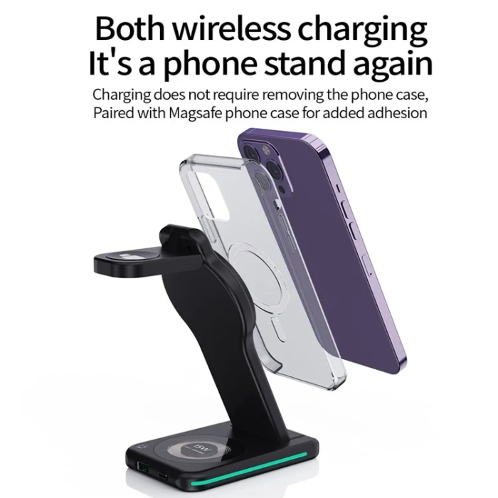 OEM - 4in1 MagSafe Trådlös Laddare iPhone, Apple Watch, Airpods