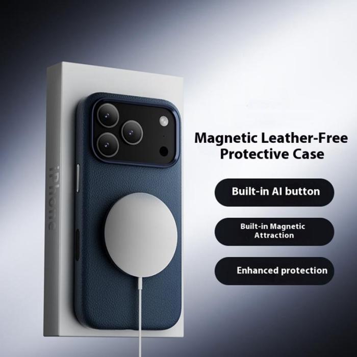 X-Level - X-LEVEL Mobilskal till iPhone 17 Pro MagSafe PU Läder Hård PC Blå