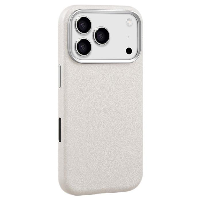 X-Level - X-LEVEL Mobilskal till iPhone 17 Pro MagSafe PU Läder Hård PC Vit