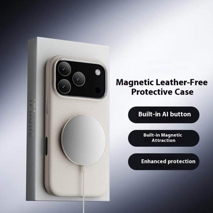 X-Level - X-LEVEL Mobilskal till iPhone 17 Pro MagSafe PU Läder Hård PC Vit