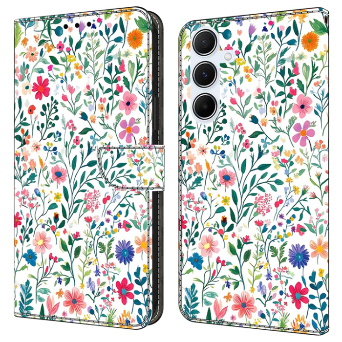 A-One Brand - Galaxy A17 5G Plånboksfodral Pattern Printing - Small Flowerbed