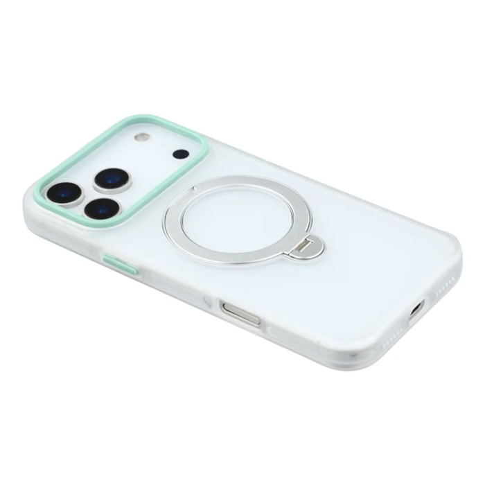 KIGC - KIGC iPhone 17 Pro Max Mobilskal Rotating Kickstand - Transparent