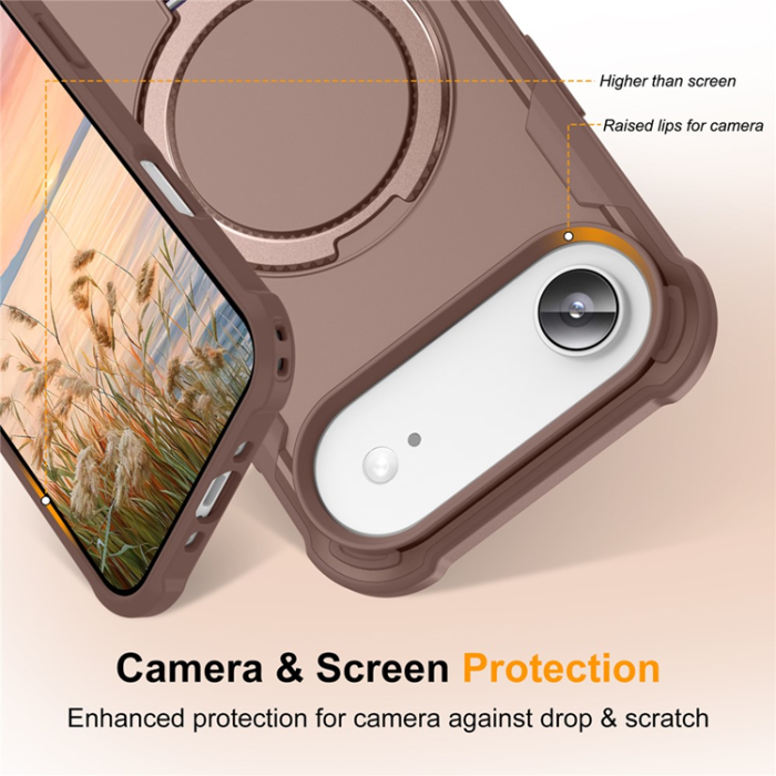 A-One Brand - iPhone 17 Air Mobilskal MagSafe Kickstand Shockproof - Guld
