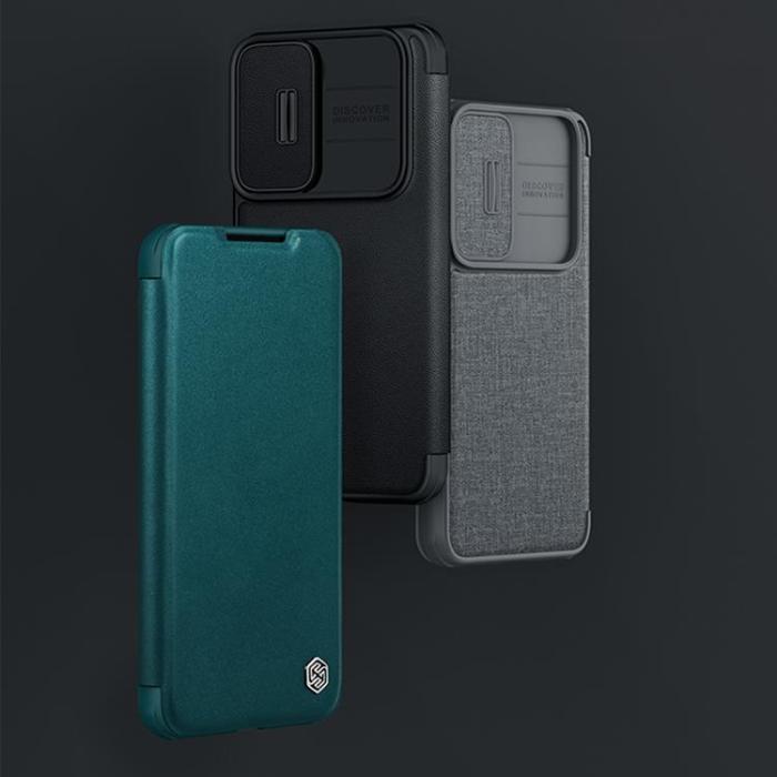 UTGATT1 - Nillkin Galaxy S23 Plånsboksfodral Qin Cloth Pro - Grå