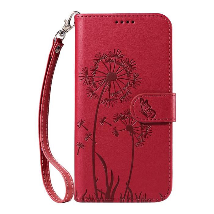 OEM - Samsung Galaxy S26 Ultra Fodral Äkta Läder Med Rem Dandelion - Röd
