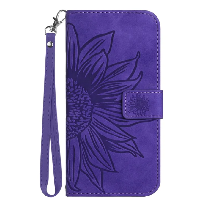A-One Brand - iPhone 17 Pro Max Plånboksfodral Sunflower Imprint - Mörklila